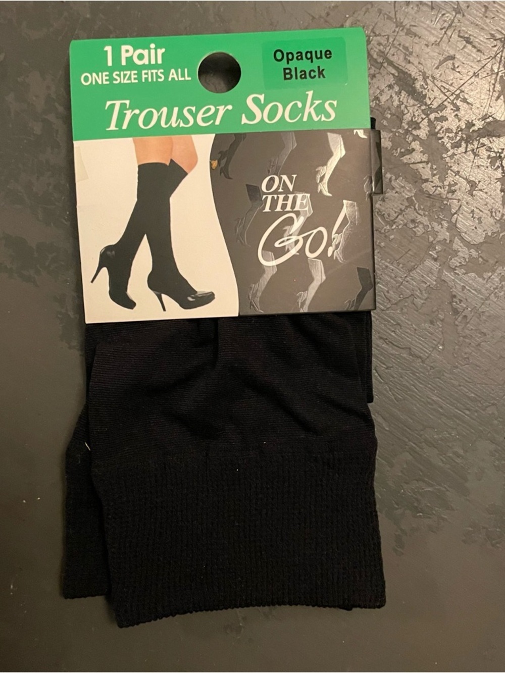 Opaque Black Trouser Socks - One Pair On the Go Womens